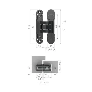 Петля скрытой установки U3D3000.VPG AB бронза TECH