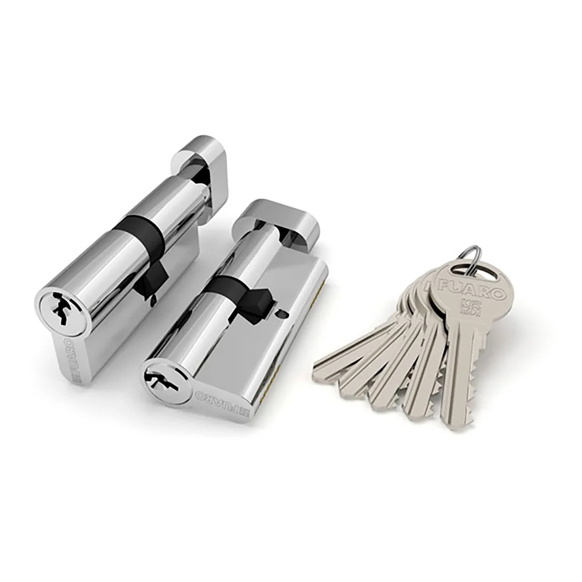 R300 Цилиндровый механизм (R302/60) R3002Knob60(25+10+25) CP хром 5Key с вертушкой