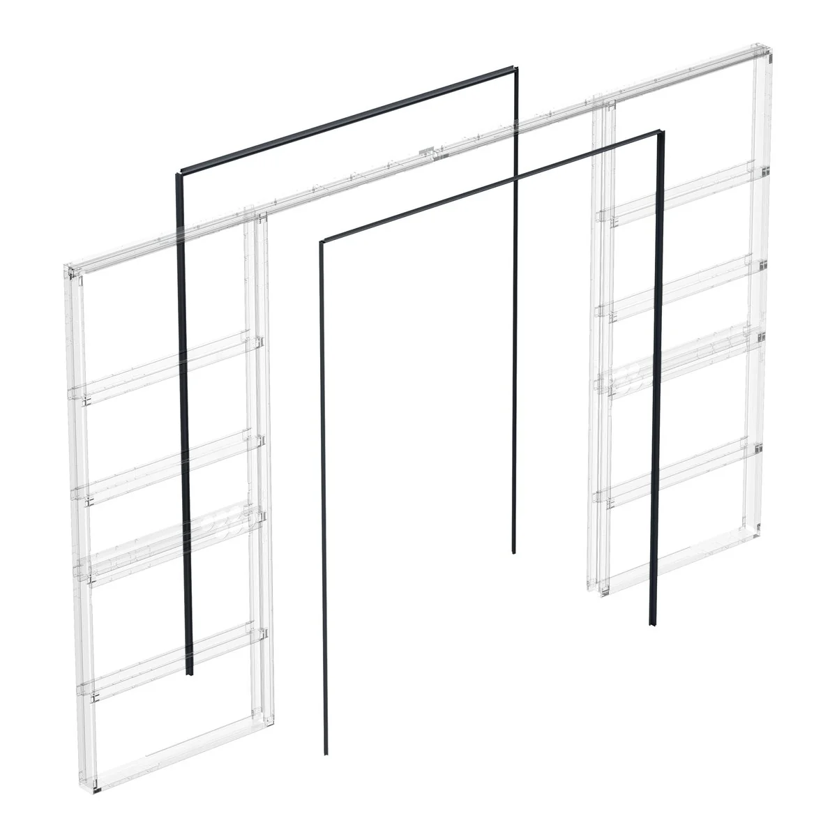 PENAL Комплект для обрамления пенала для двухстворчатой двери SLD.Comfort-PENAL frame 1800/2900 BL